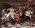 feiern die Geburt Holländischen Genre Maler Jan Steen